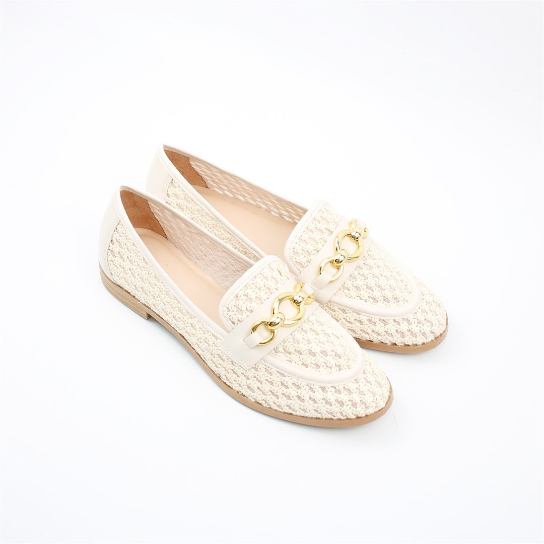 Mocassim Fivela Rafia Off White 3