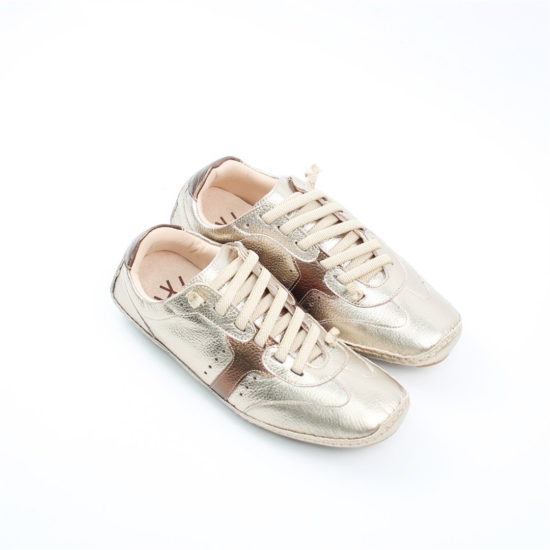 Tênis Flat Metalizado Prata Velho/Bronze 3