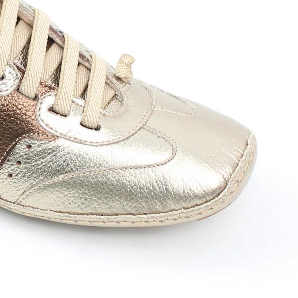 Tênis Flat Metalizado Prata Velho/Bronze 4
