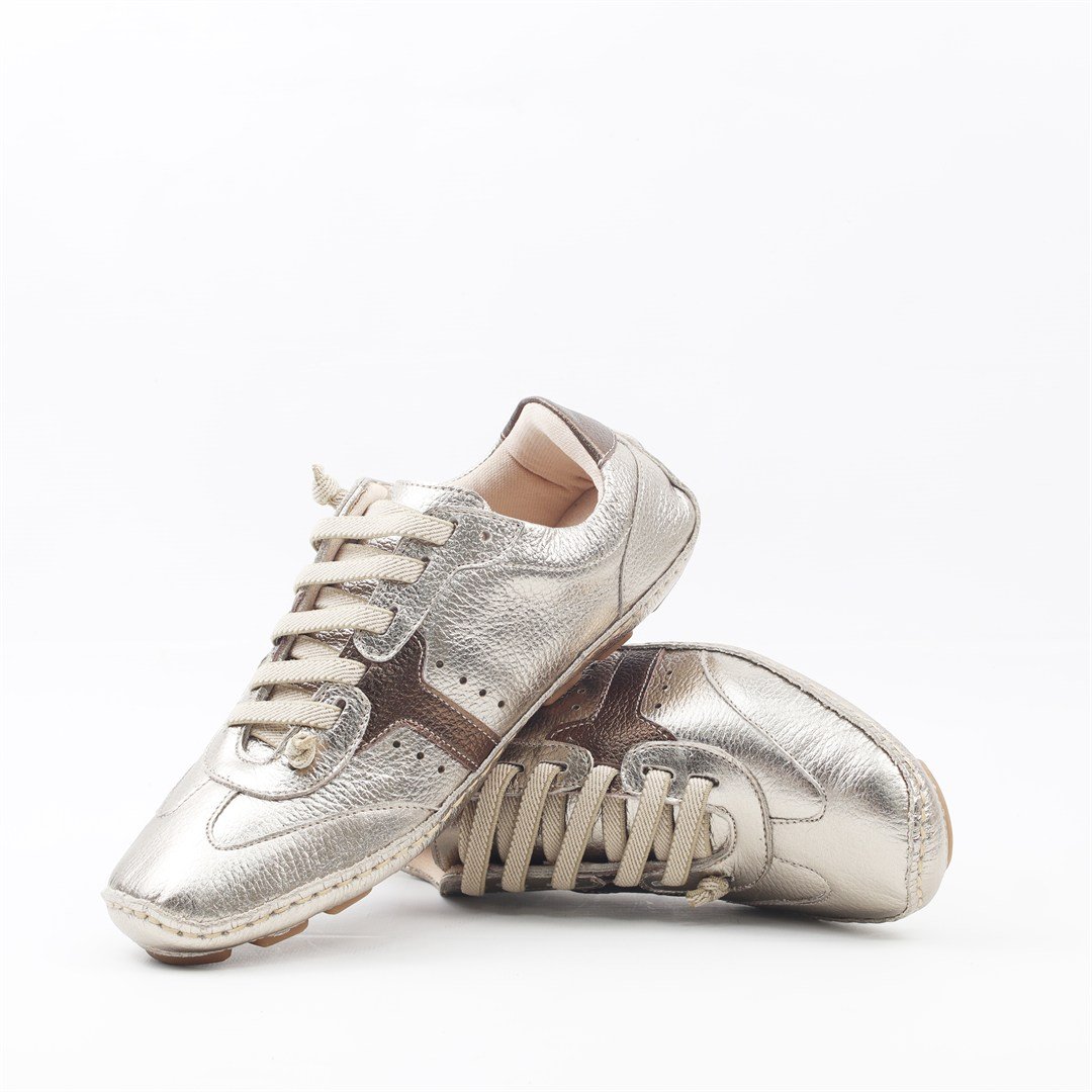 Tênis Flat Metalizado Prata Velho/Bronze 5