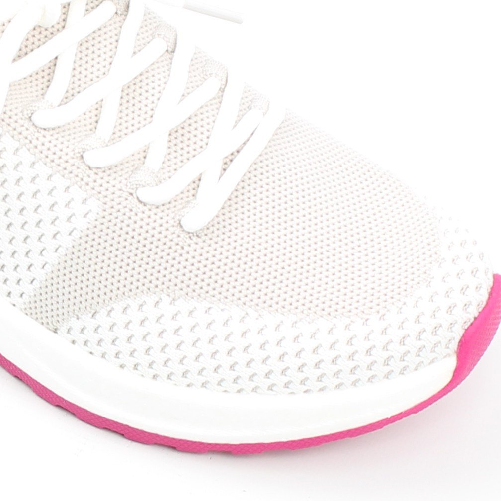 Tênis Flat Amarração Branco/Cinza/Rosa 3