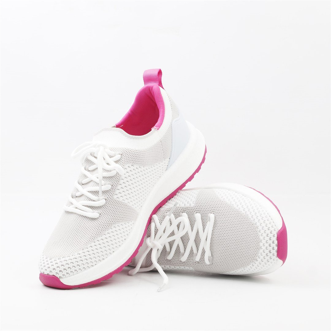 Tênis Flat Amarração Branco/Cinza/Rosa 4