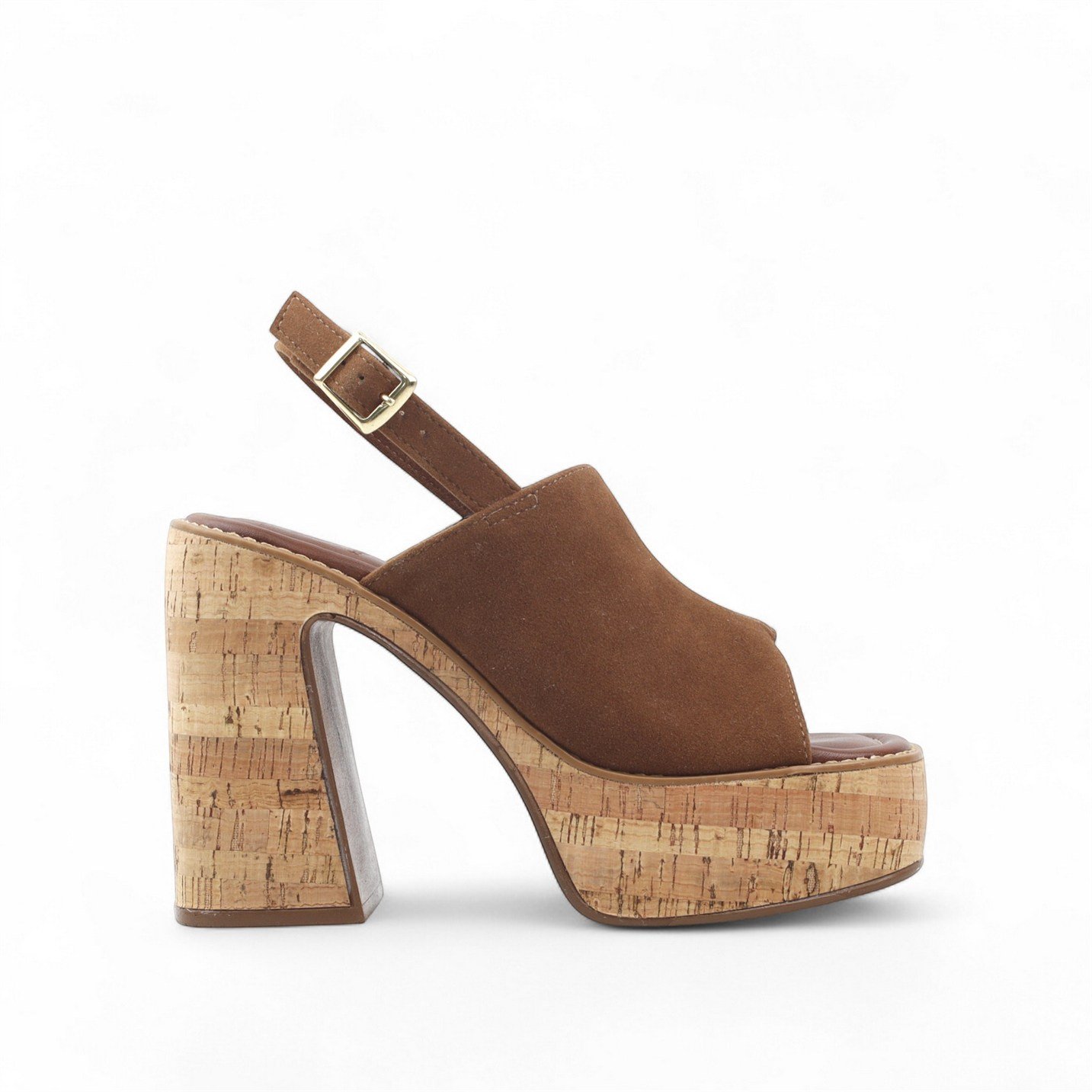 Sandália Plataforma Camurça Marrom 1