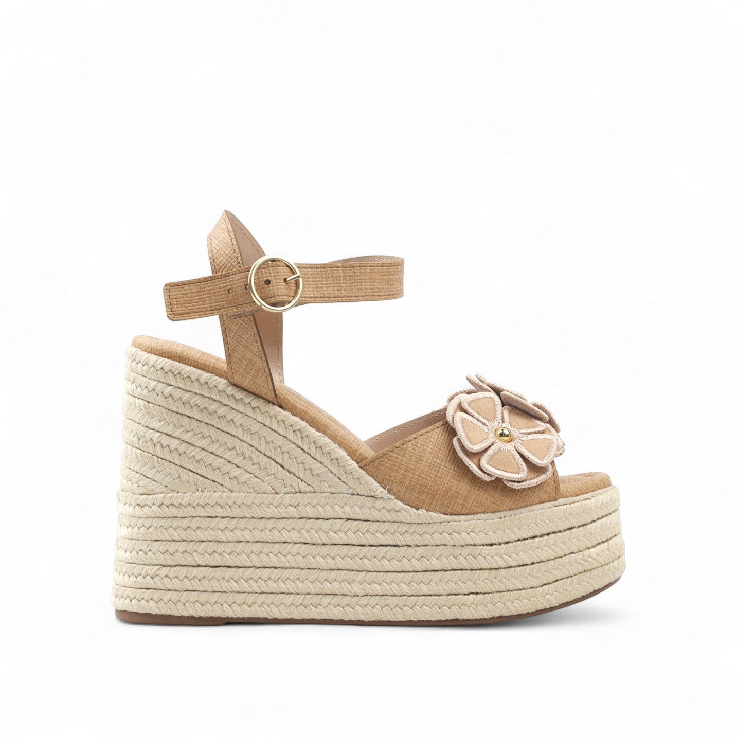 Sandália Anabela Flower Espadrille