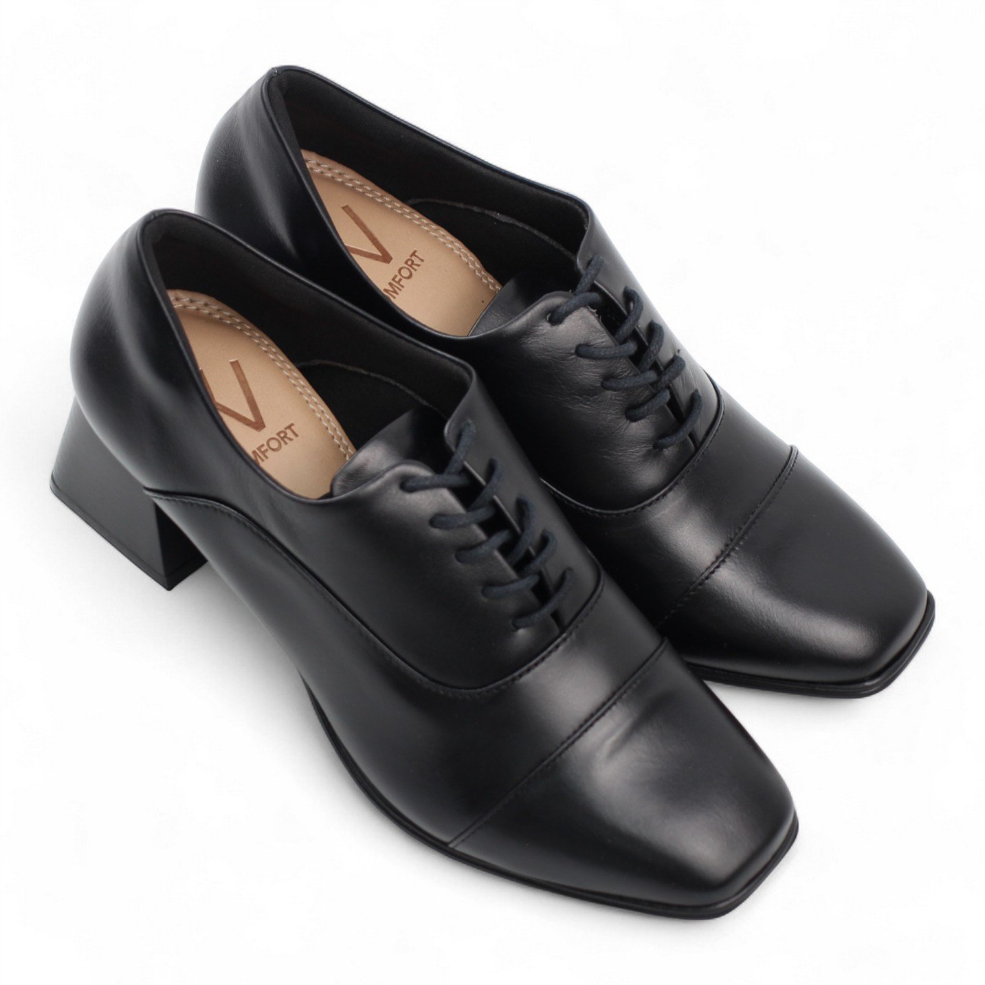 Oxford Salto Bloco Couro Preto 2