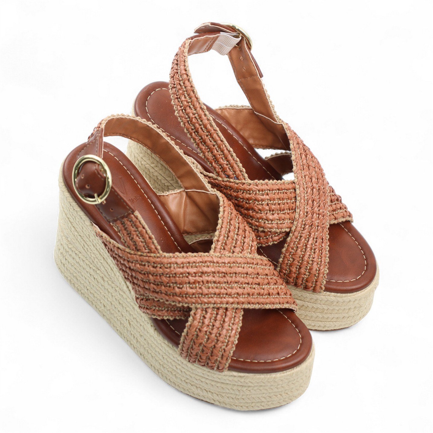 Sandália Anabela Espadrille Marrom 2