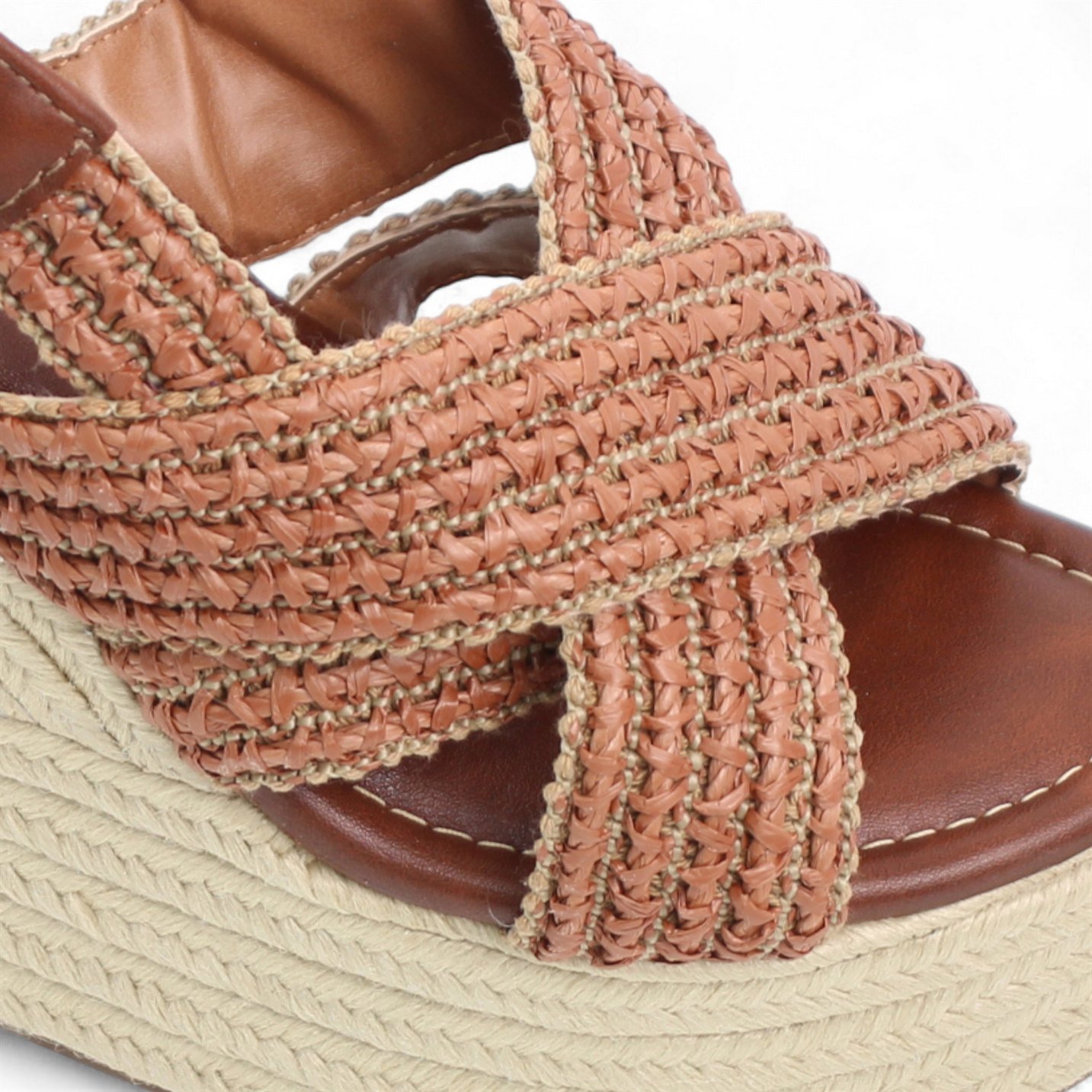 Sandália Anabela Espadrille Marrom 4