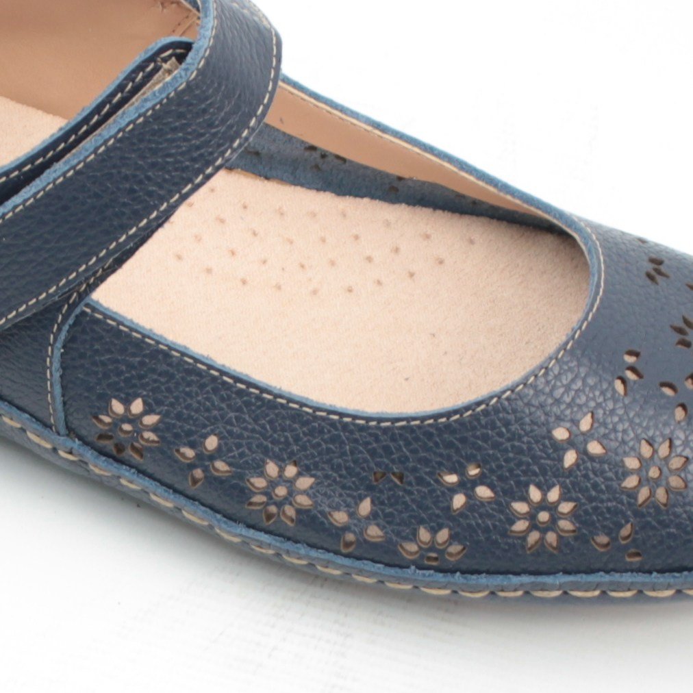 Sapatilha Boneca Flowers Azul Marinho 5