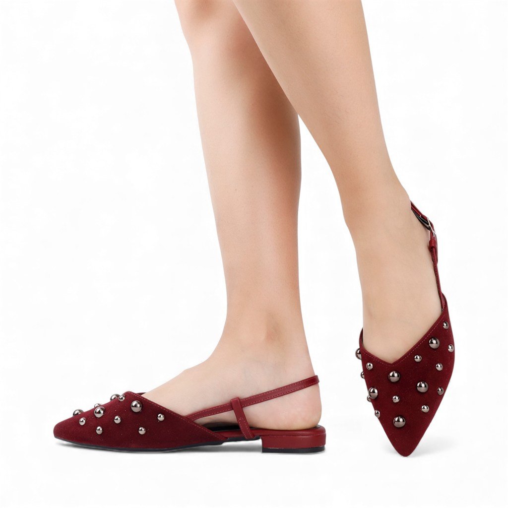 Sapatilha Slingback Detalhes Marsala 2