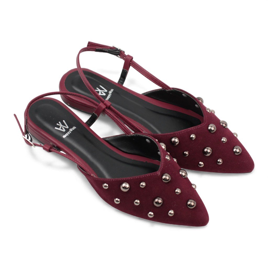 Sapatilha Slingback Detalhes Marsala 3