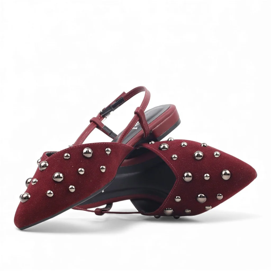 Sapatilha Slingback Detalhes Marsala 4