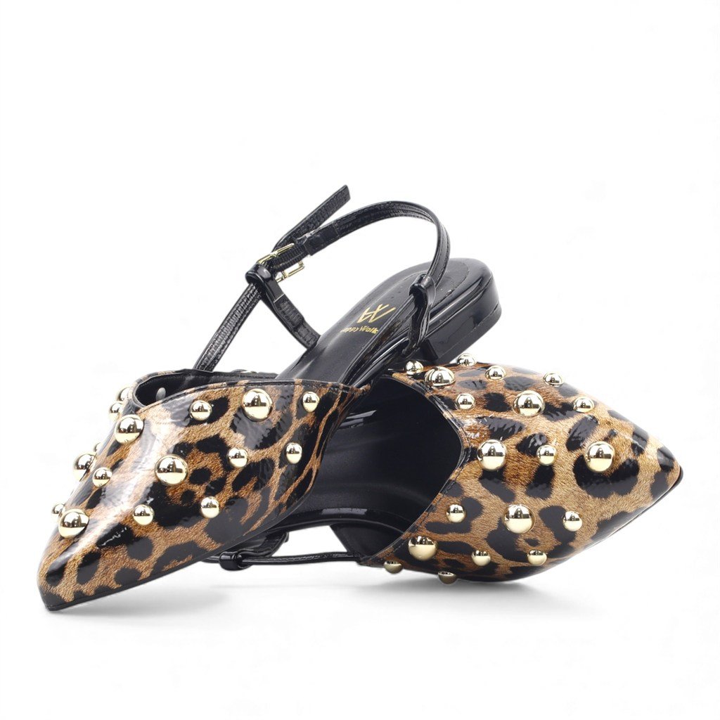 Sapatilha Slingback Detalhes Animal Print 2