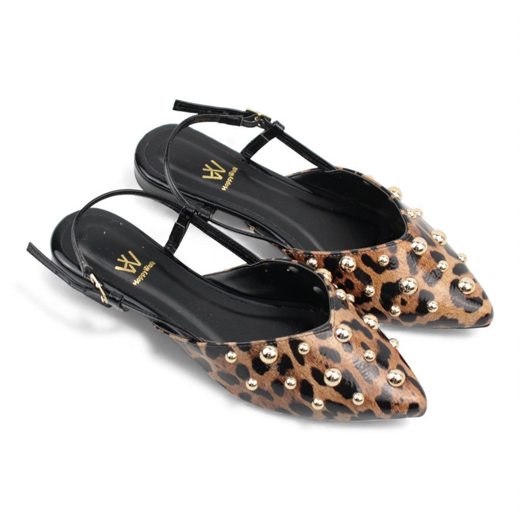 Sapatilha Slingback Detalhes Animal Print 5