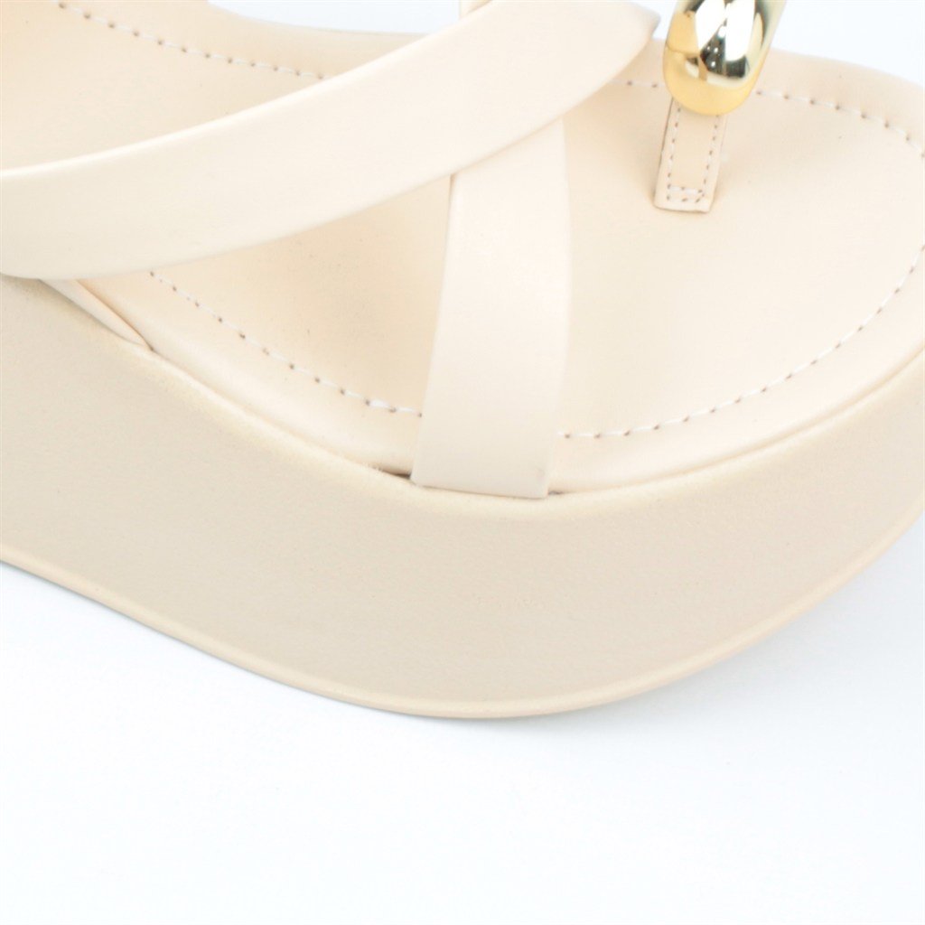 Sandália Plataforma Enfeite Metal Off White 4