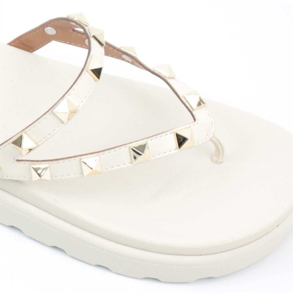 Sandália Detalhe Metal Branco 5