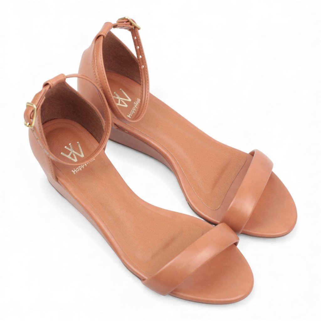 Sandália Anabela Baixa Marrom 5