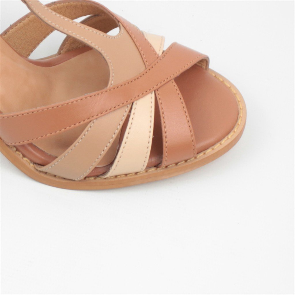 Sandália Salto Bloco Couro Marrom 5