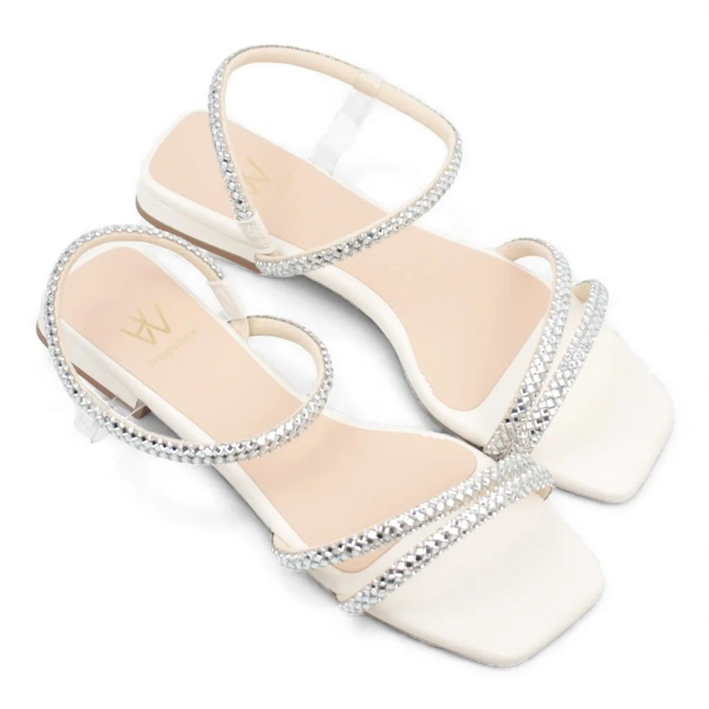 Rasteira Detalhe Brilho Prata 4