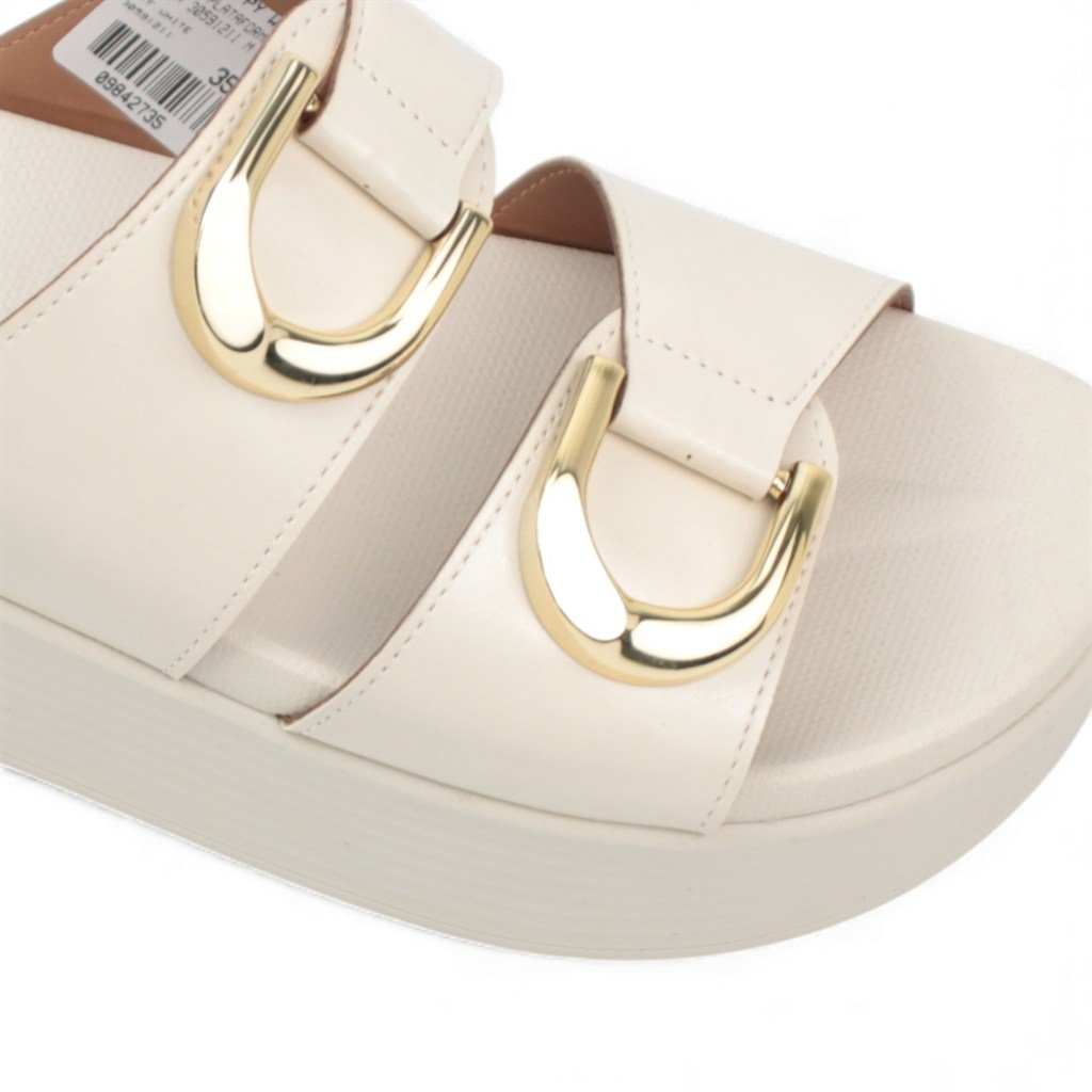 Papete Plataforma Fivela Off White 5