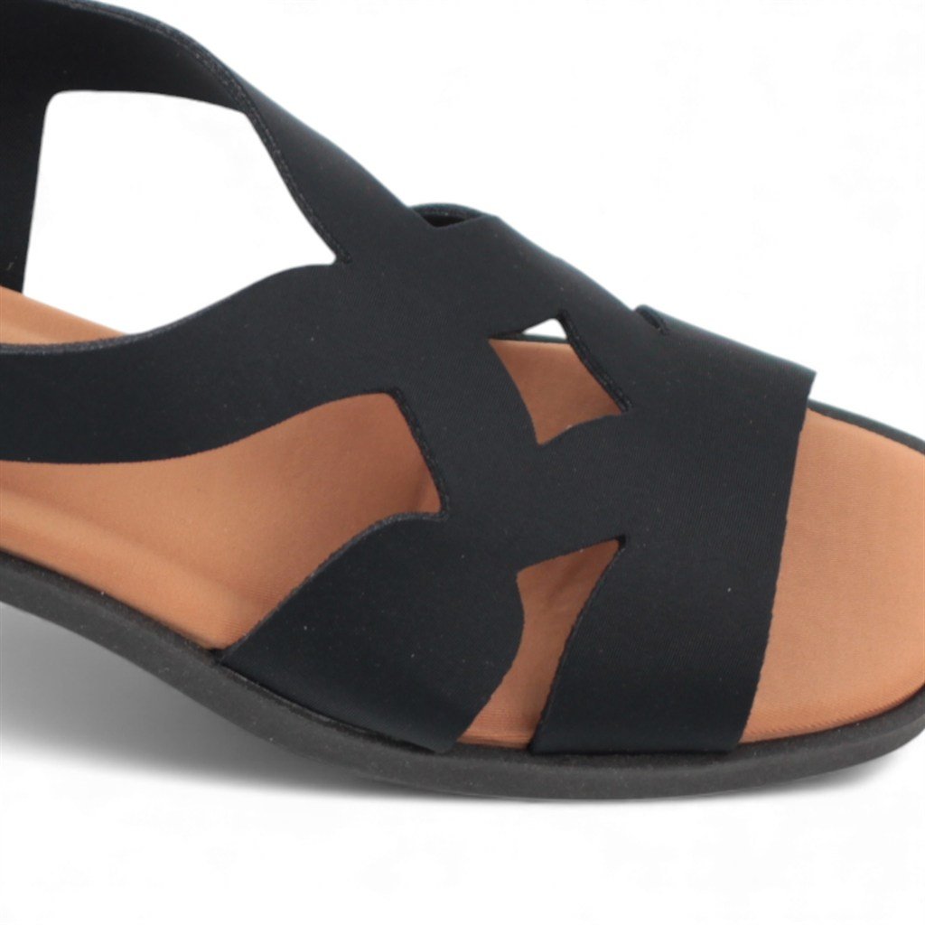Sandália Salto Bloco Neoprene Preto 4