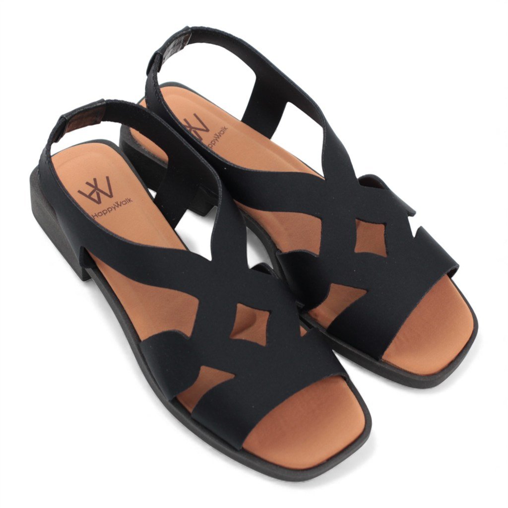 Sandália Salto Bloco Neoprene Preto 5