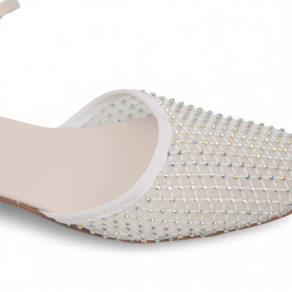 Sapatilha Slingback Tela Branco 4