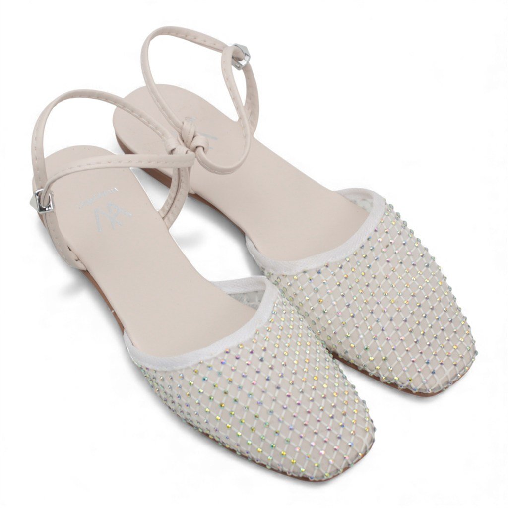 Sapatilha Slingback Tela Branco 5