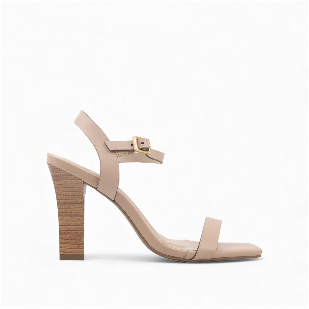 Sandália Salto Bloco Classic Bege 1