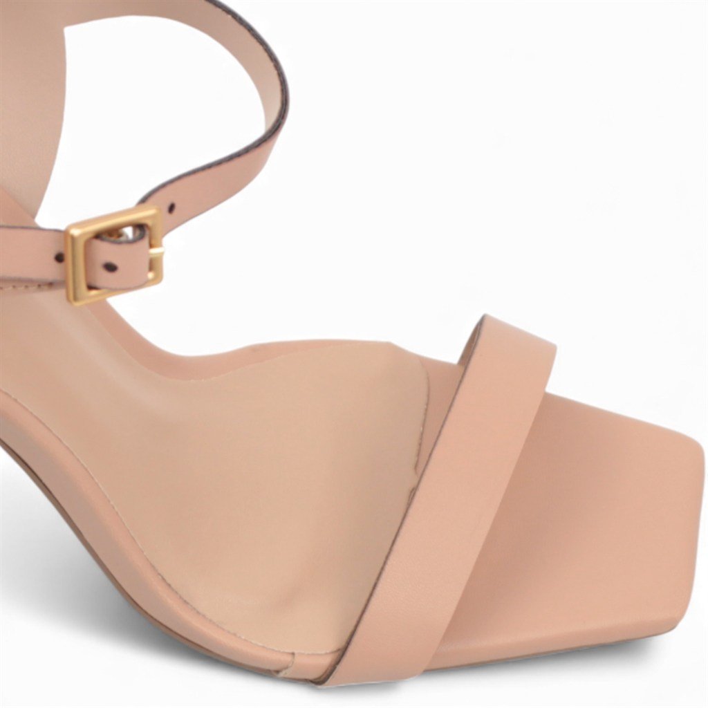 Sandália Salto Bloco Classic Bege 3