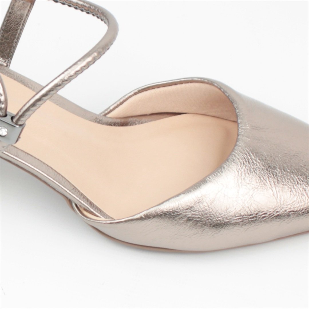 Slingback Salto Bloco Metalizado Pewter 3