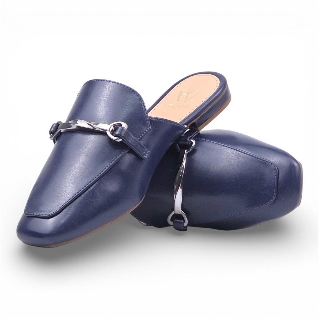 Mule Detalhe Metal Azul 2
