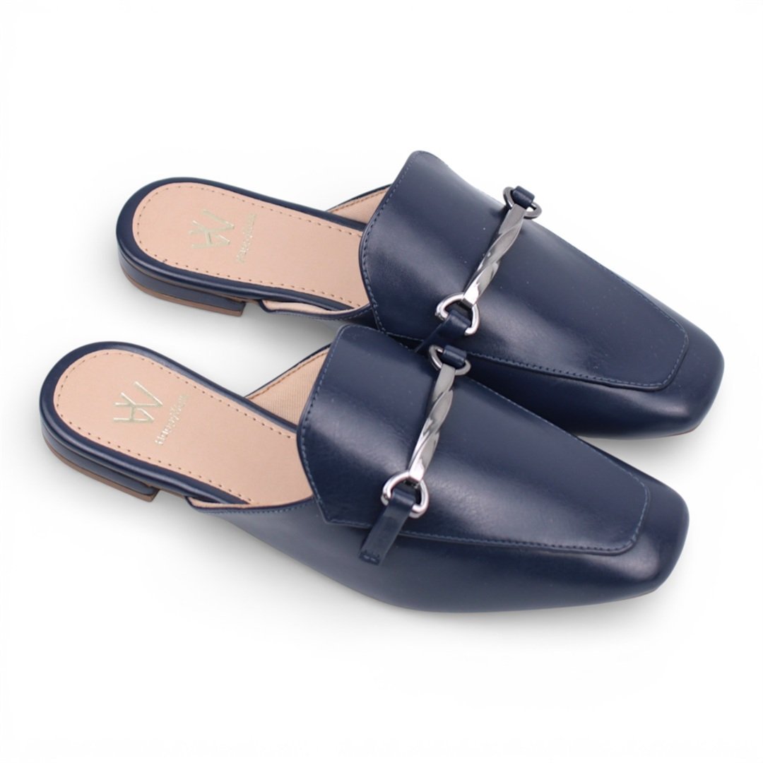 Mule Detalhe Metal Azul 5