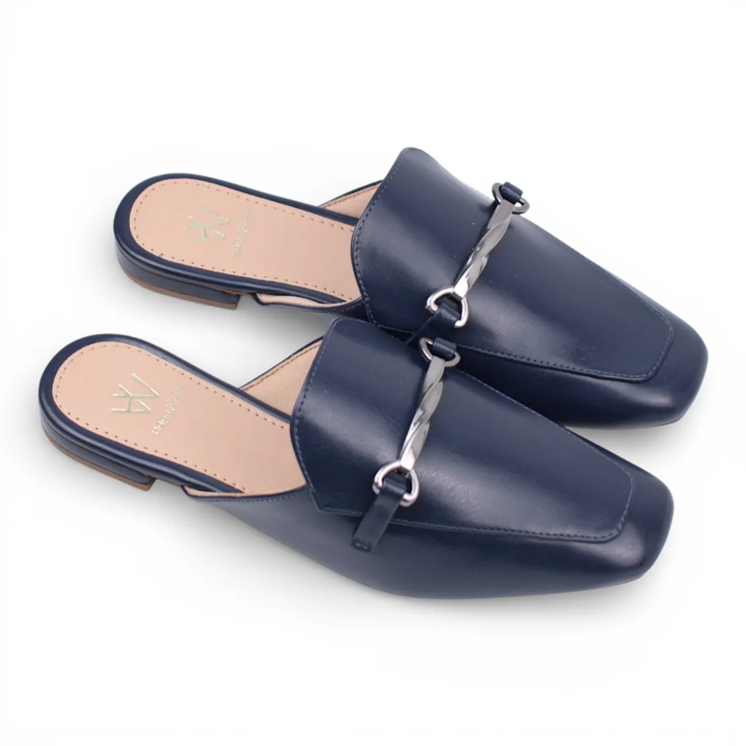 Mule Detalhe Metal Azul 5