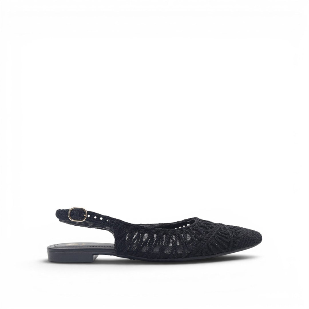 Sapatilha Slingback Bordada