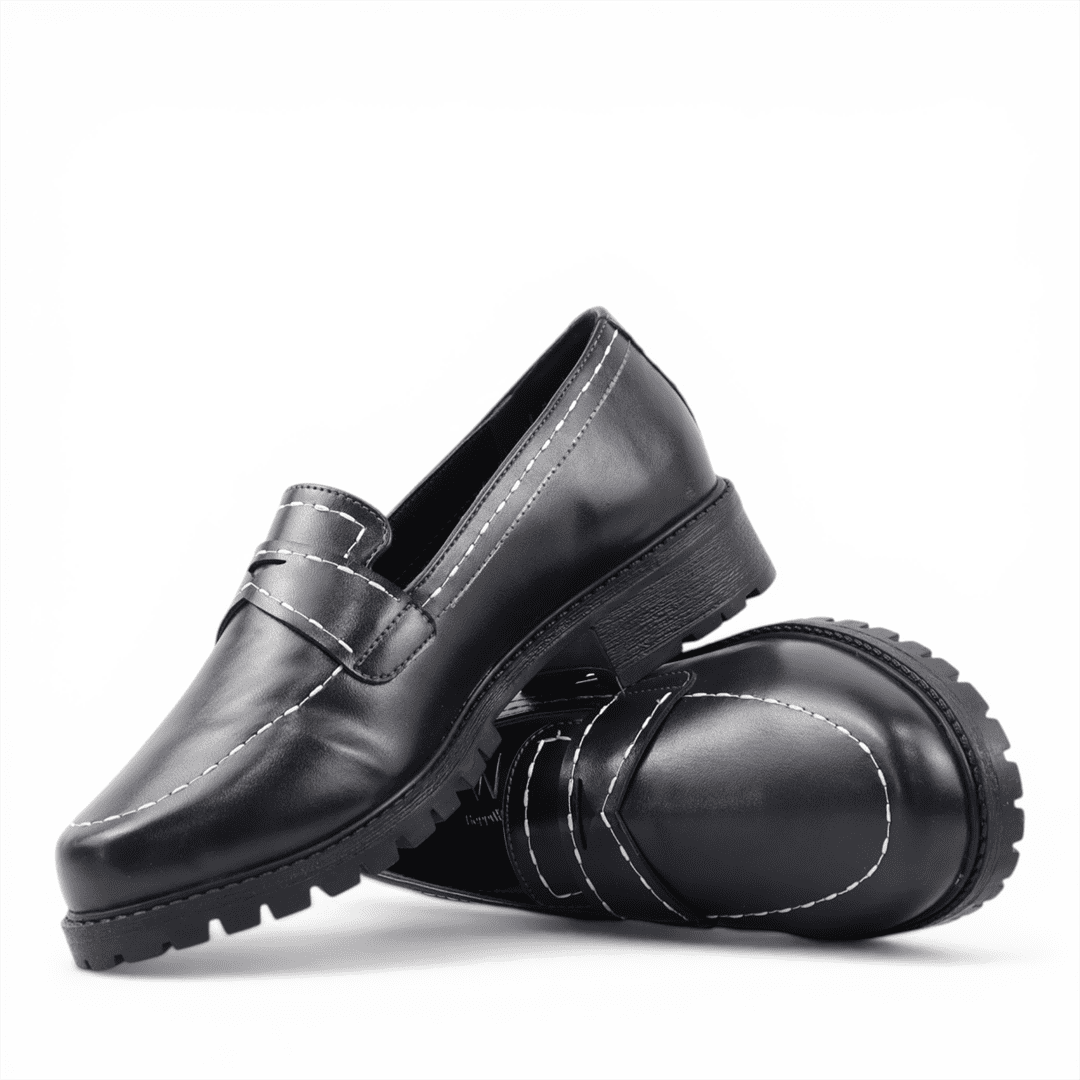 Mocassim Salto Bloco Preto 5