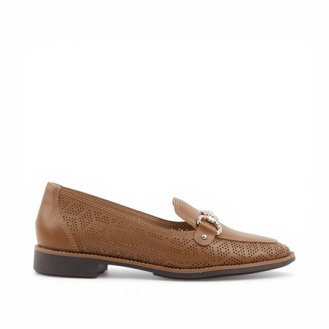 Mocassim Salto Bloco Couro