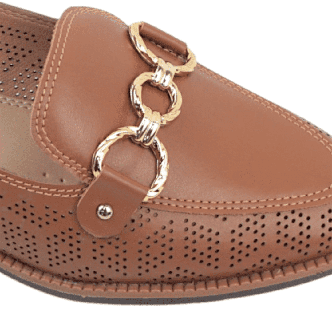 Mocassim Salto Bloco Couro Marrom 4
