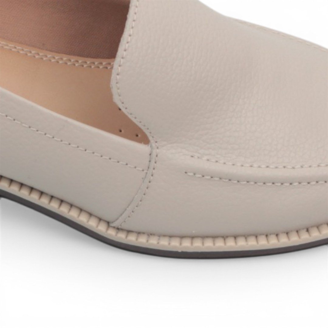 Mocassim Salto Bloco Couro Branco 2