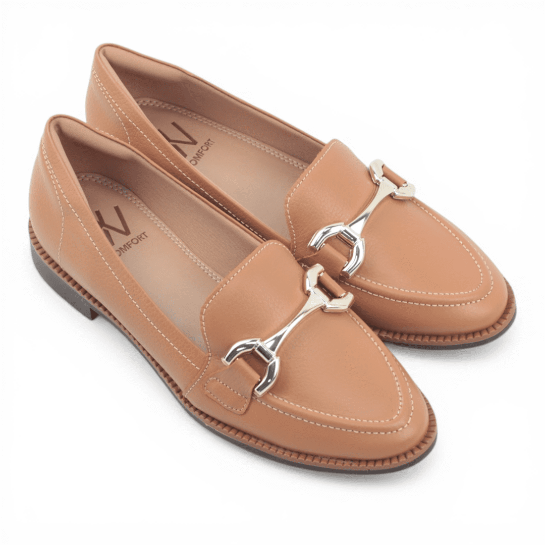 Mocassim Salto Bloco Detalhe Caramelo 3