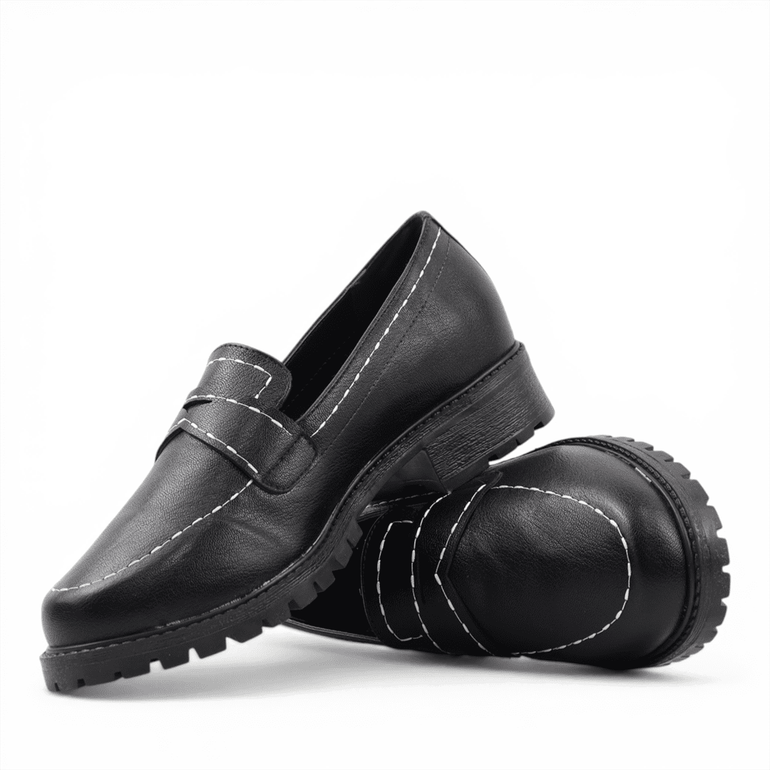 Mocassim Salto Bloco Preto 3