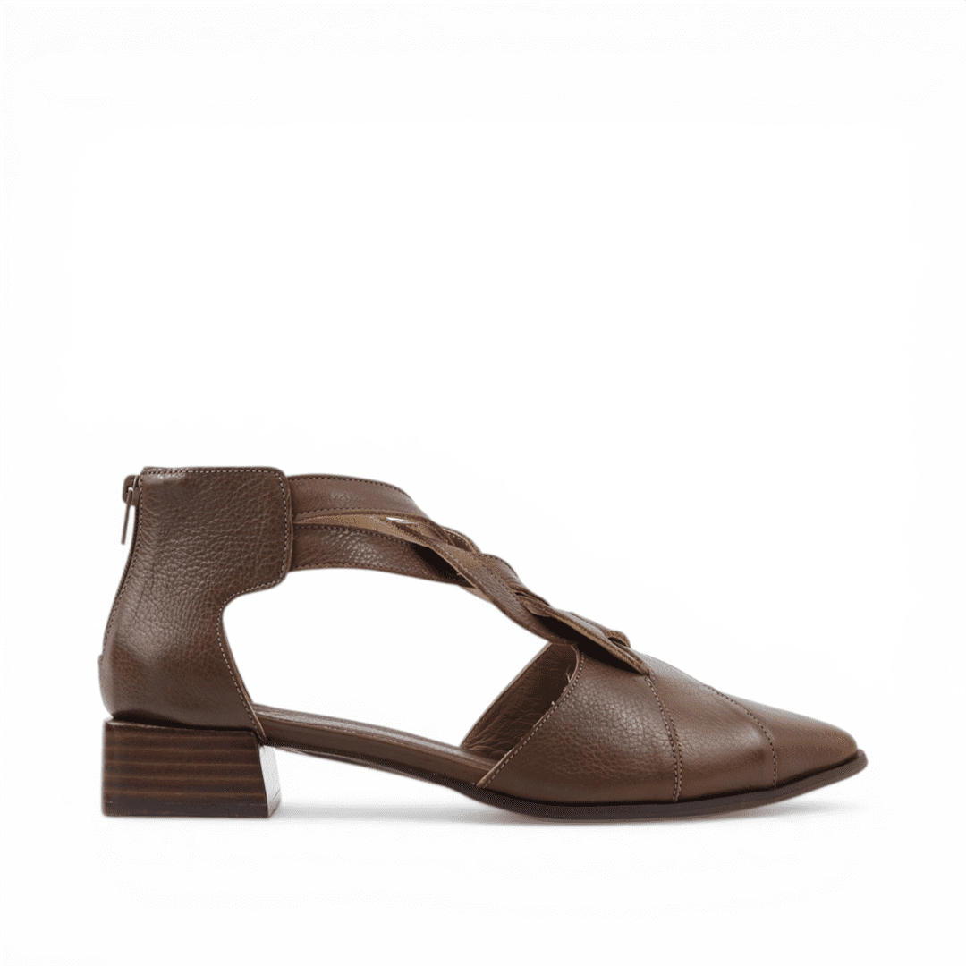 Scarpin Salto Bloco Couro Concept