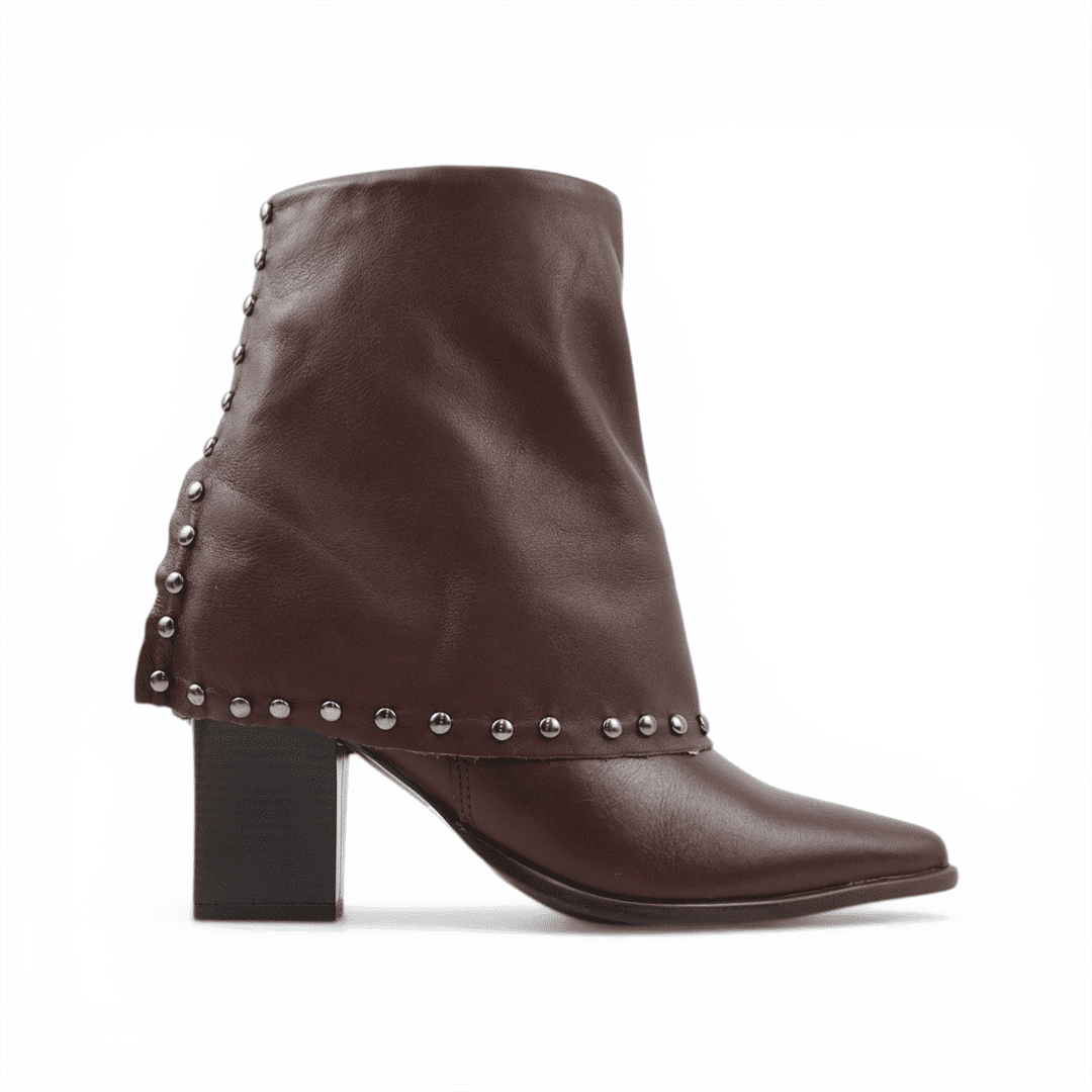 Bota Cano Baixo Polaina Couro