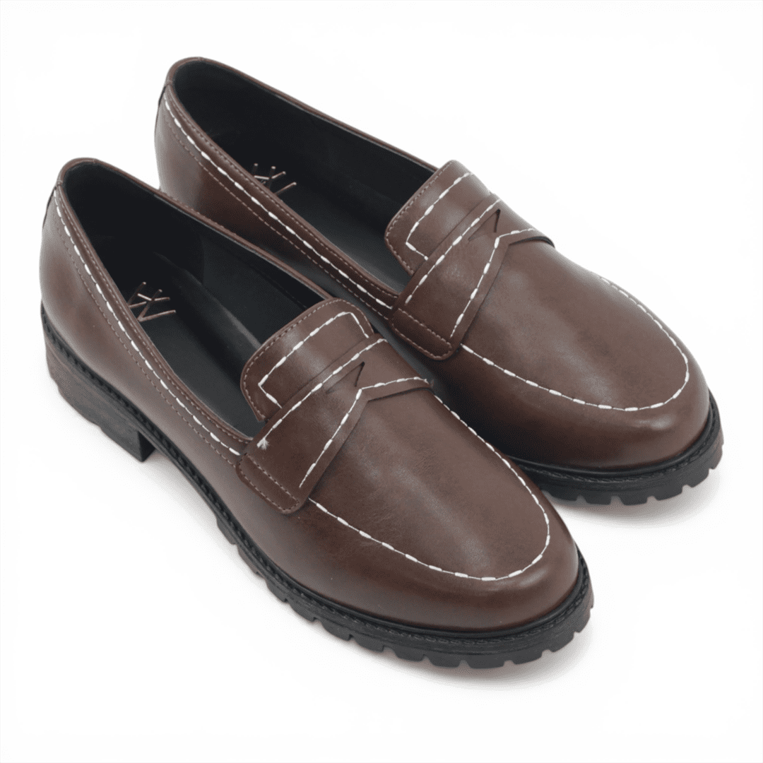 Mocassim Salto Bloco Marrom 3