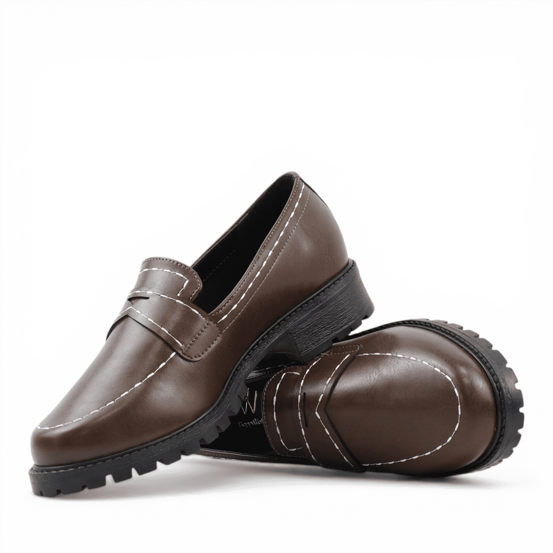 Mocassim Salto Bloco Marrom 5