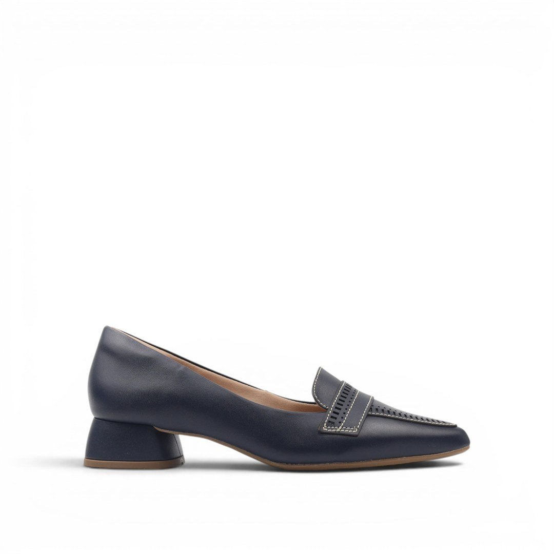 Mocassim Salto Bloco Couro