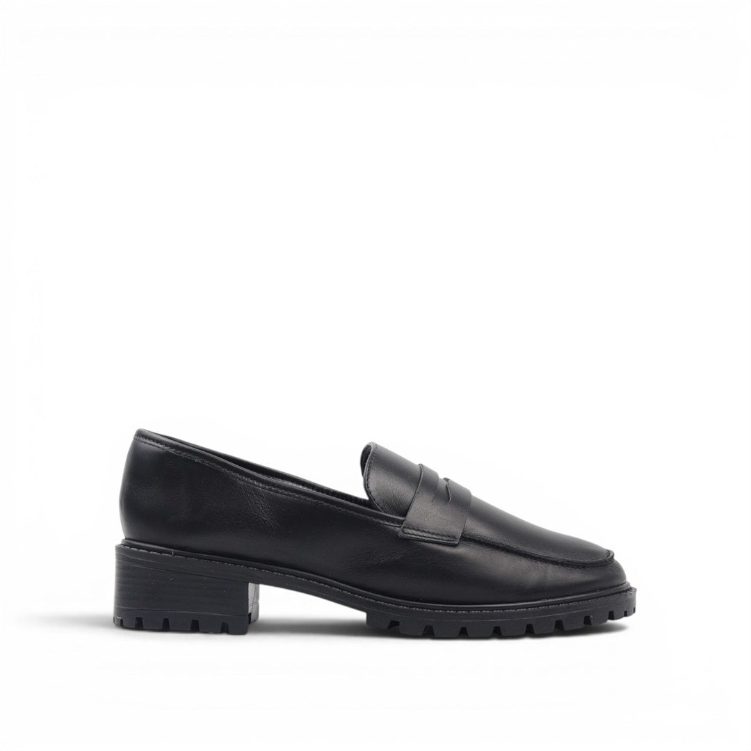 Mocassim Salto Bloco Couro