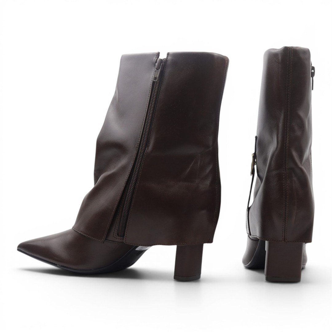 Bota Cano Médio Couro Marrom 4