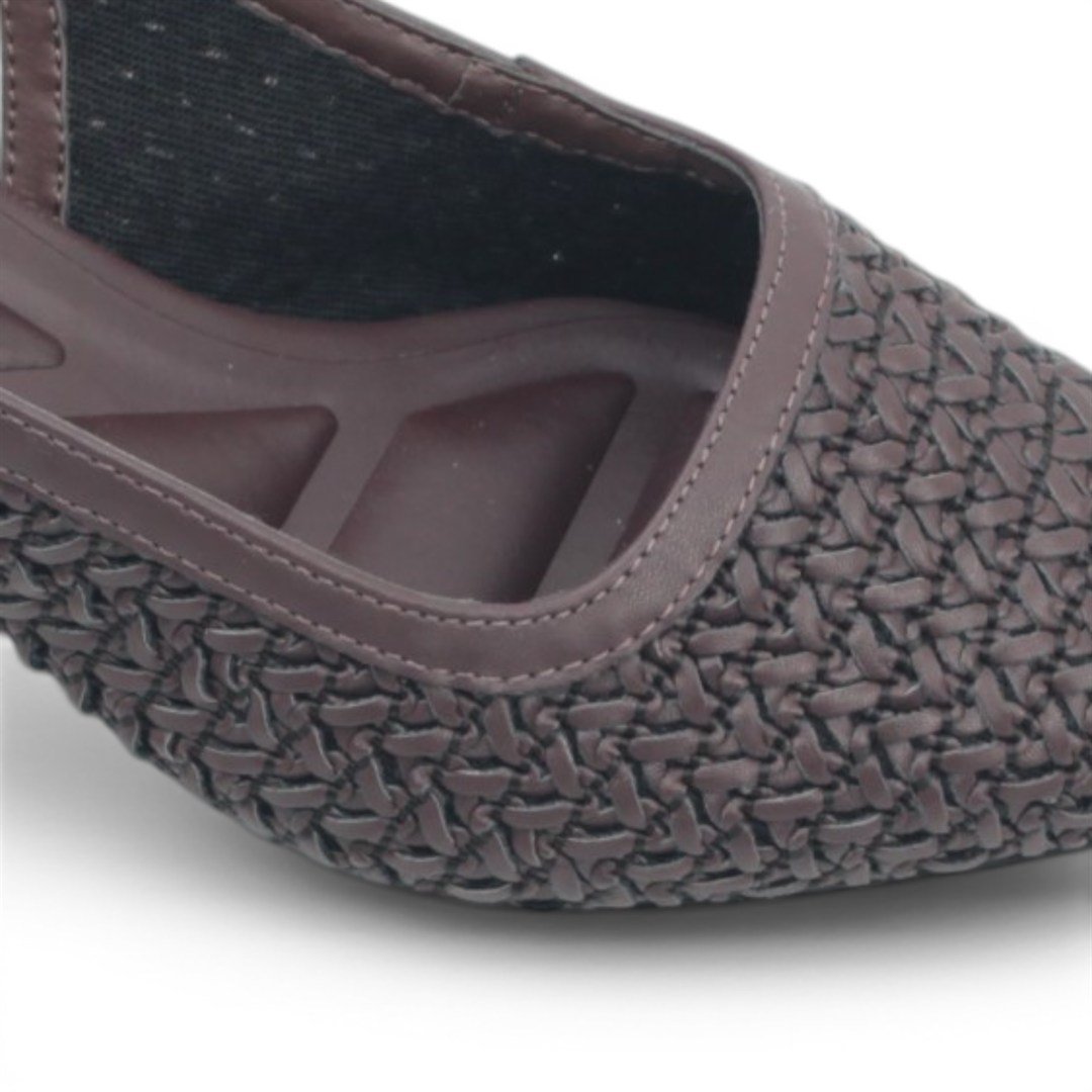Scarpin Slingback Salto Fino Marrom Escuro 4