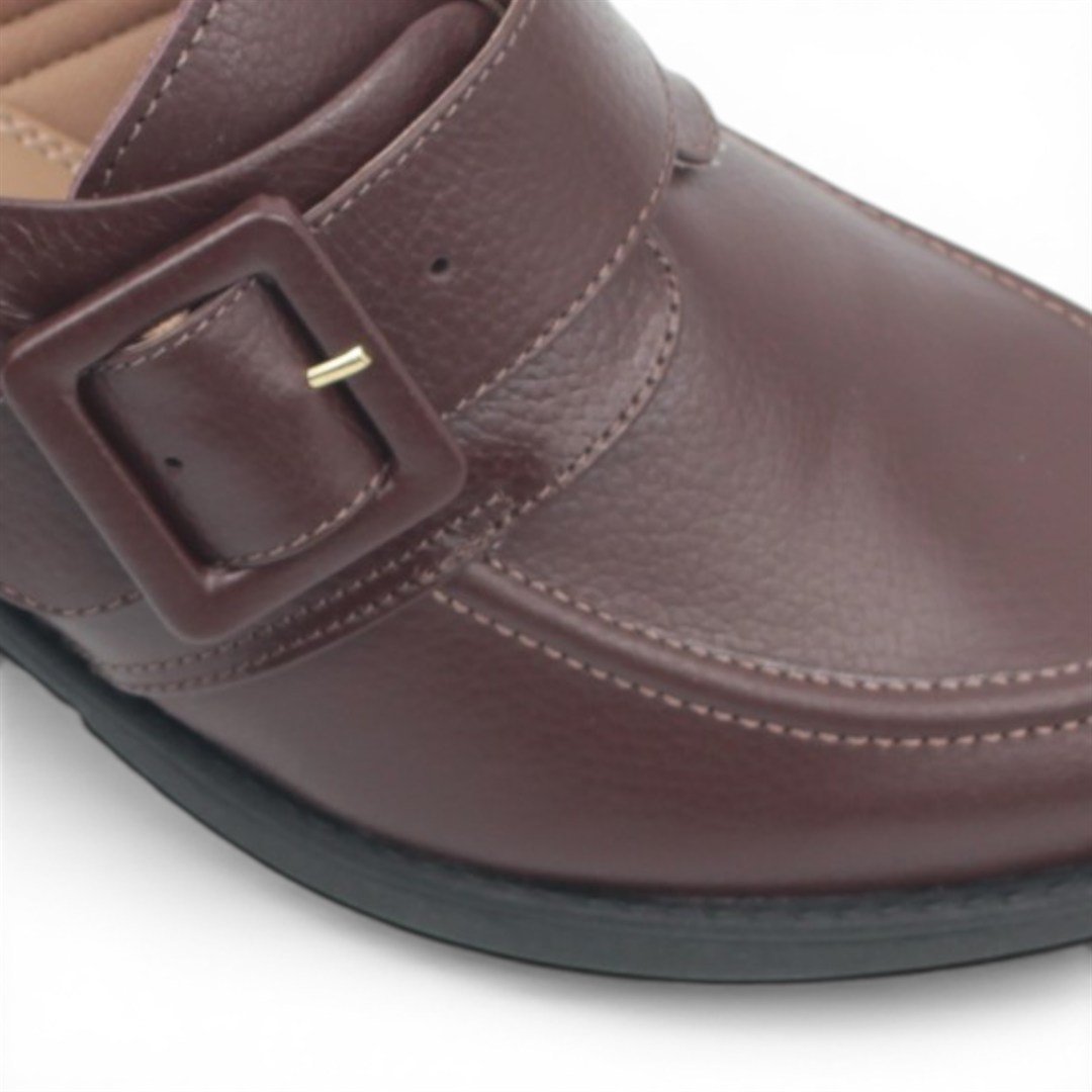Mocassim Salto Bloco Couro Marrom 2
