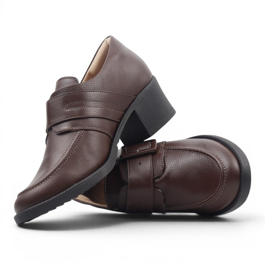 Mocassim Salto Bloco Couro Marrom 4